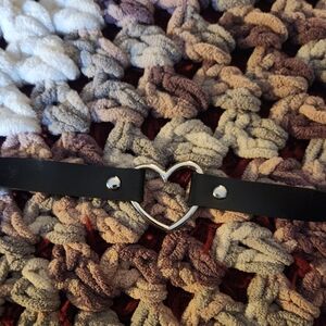 Heart Pendant Black Necklace